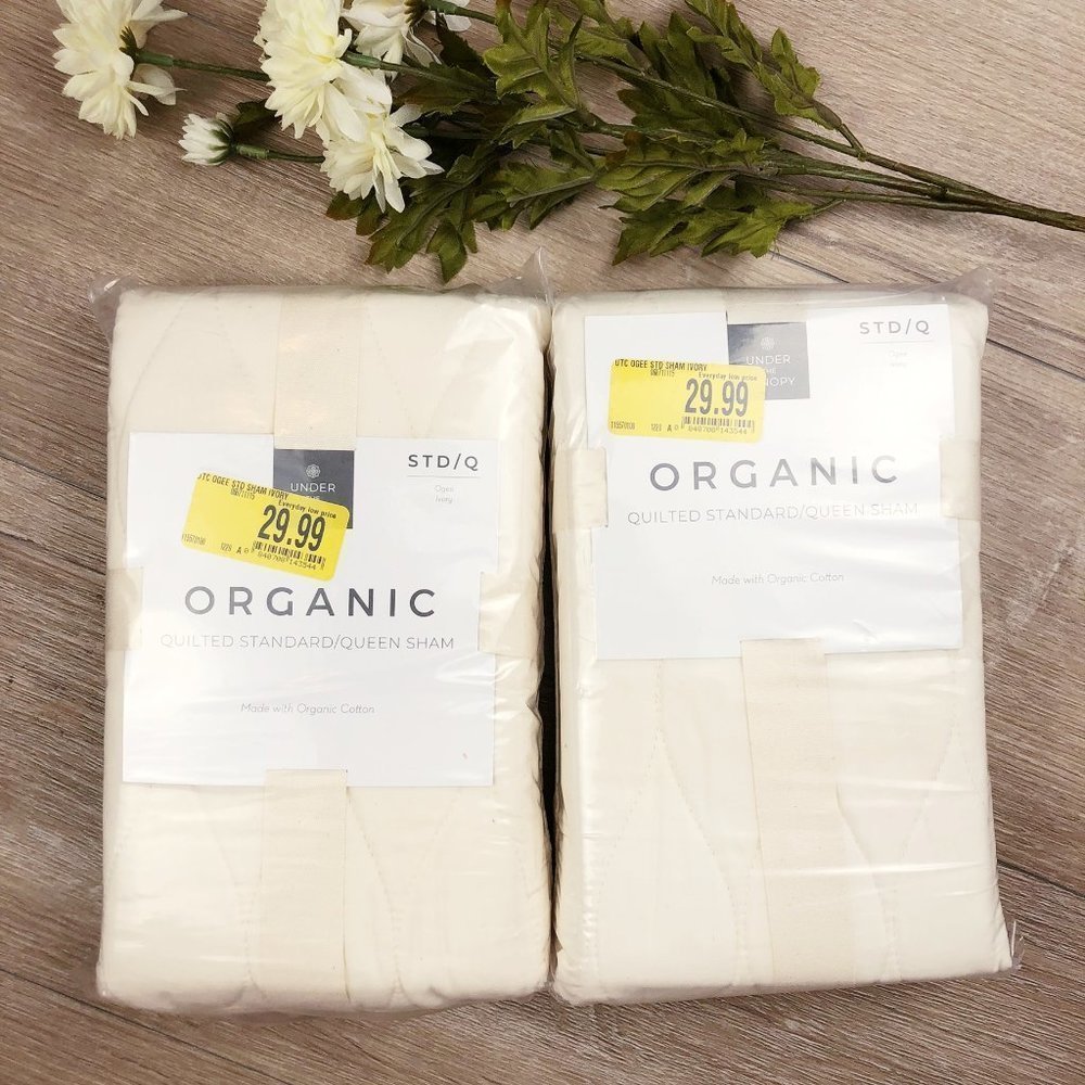 TWO Under The Canopy Quilted Organic Pillow Shams
